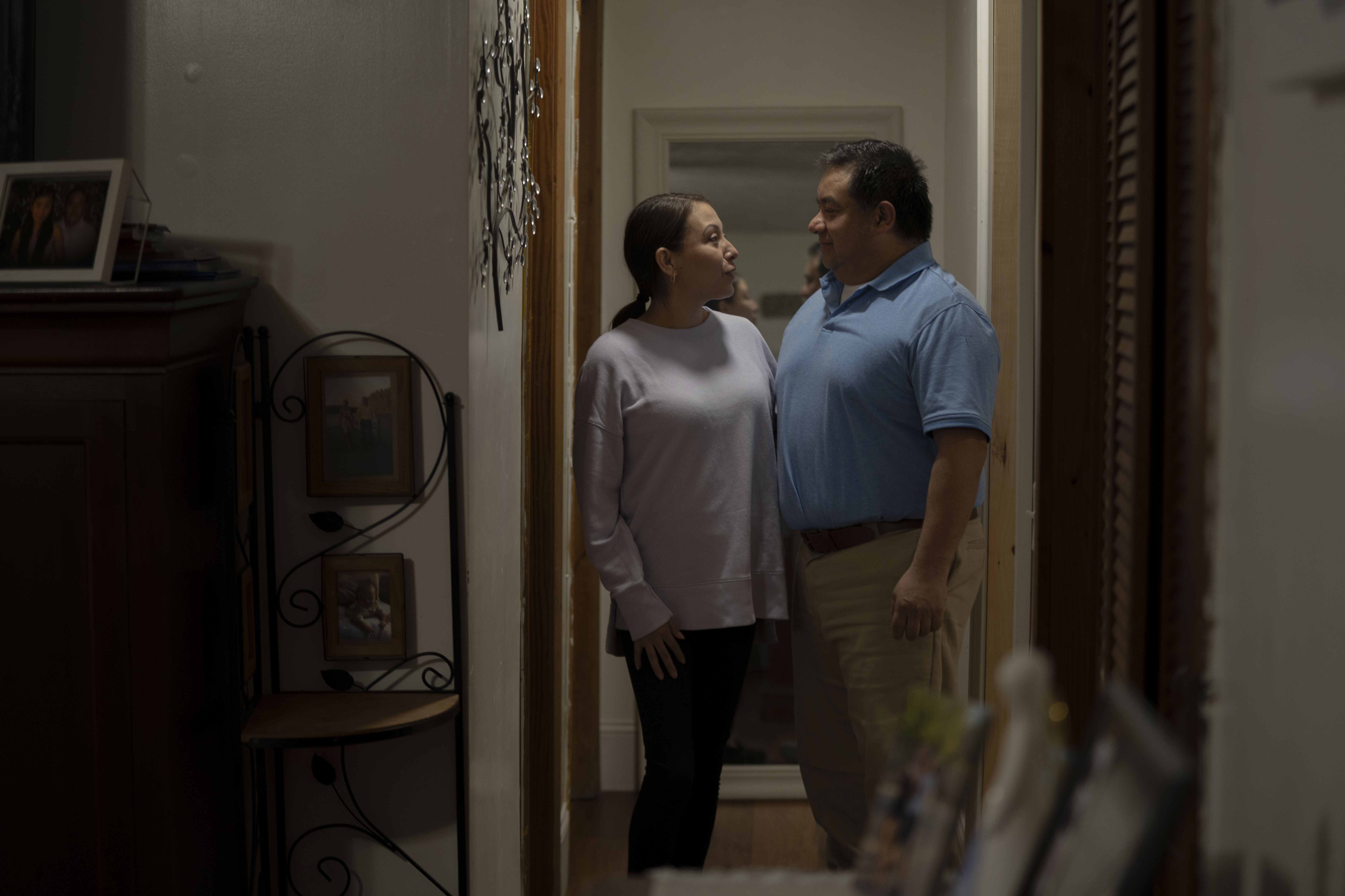 Kimberly Trujillo and her husband, José Gaspar, at their home in Morton, Miss. It has been five years since a series of Immigration Customs Enforcement (ICE) raids at chicken processing plants changed life for the immigrant workers who staffed them and the larger community.